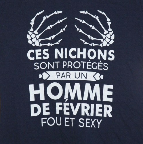 CES NICHONS SONT PROTEGES...FOU ET SEXY T Shirt Ladies Small, Blue - Picture 2 of 4
