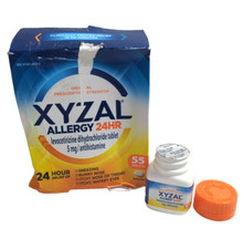Xyzal Allergy Relief 24HR Tablet, 55 Tablets, Exp 03/27, Damaged Box