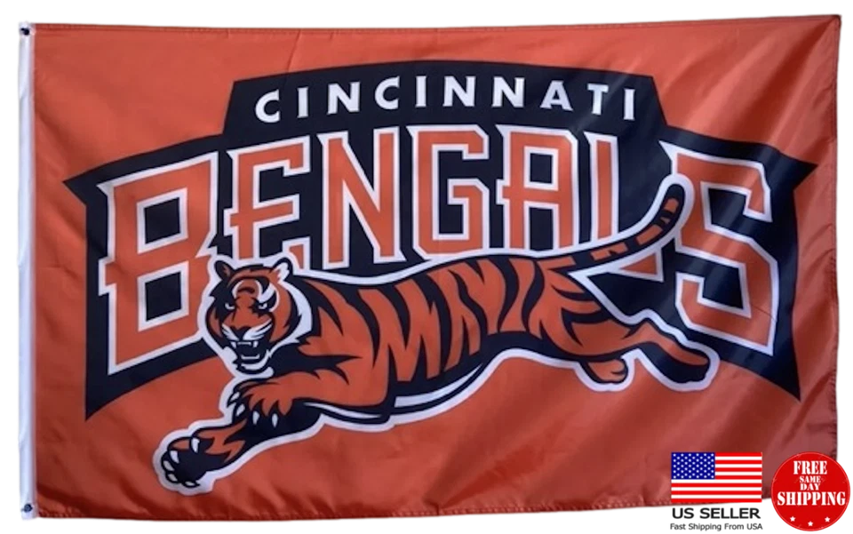 Bandera con logotipo de los Cincinnati Bengals 3 x 5 remitente de EE. UU. 3x5 nueva Foto 3 de 4