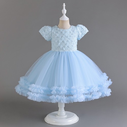 Girls Flower Princess Dress Birthday Dance Kids Wedding Party performance Dress - Picture 26 of 32