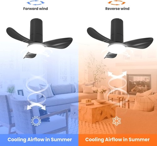 26" Ceiling Fan Light with Lights and Remote & APP Control Low Profile Fan Lamp - Picture 4 of 7