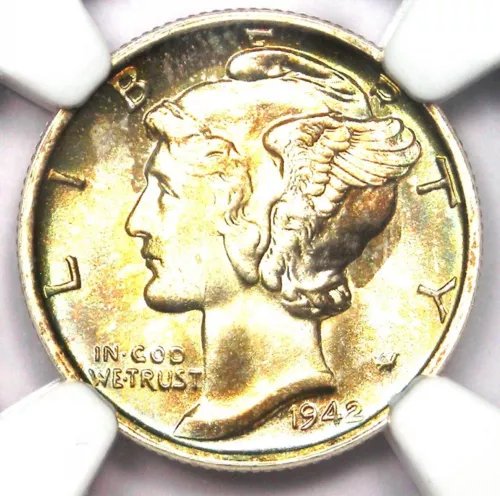 1942-S Mercury Dime 10C Coin - Certified NGC MS67+ FB Plus Grade - $2,450 Value