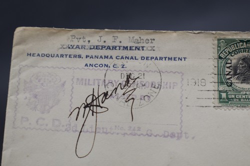 *WW1* CENSORED Canal Zone #52 PAIR On Cover - Picture 2 of 4