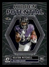 2023 Donruss Optic #HP-KM Keaton Mitchell Rookie Baltimore Ravens