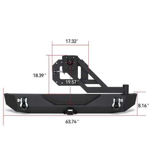 Front / Rear Bumper w/ Tire Carrier for 2018-2025 Jeep Wrangler JL & Unlimited - Picture 5 of 18