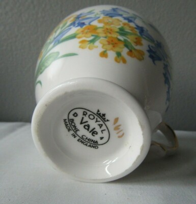 Vintage Royal Vale Bone China Bluebell & Primrose Tea Cup