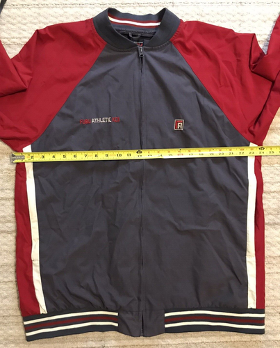 Vintage 90 FUBU Athletic Classic Hip Hop Red / Grey Windbreaker Jacket Men’s - M - Picture 7 of 7