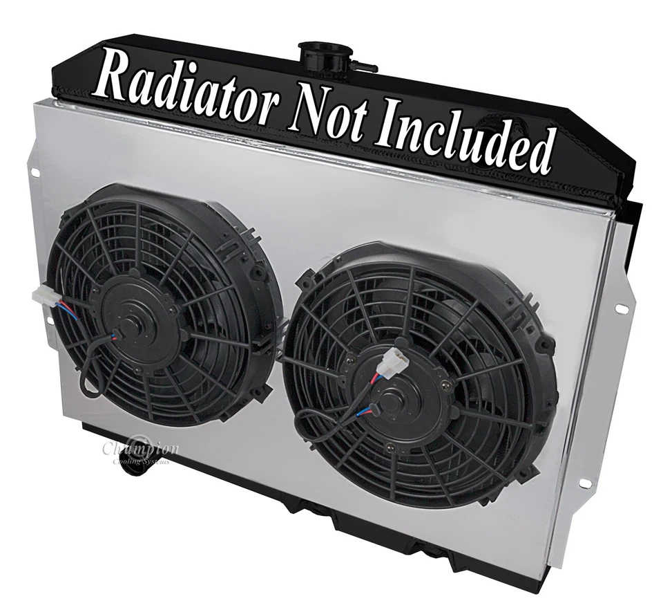 Cubierta de ventilador AR Champion todo aluminio con 2 ventiladores de 12" para 1968-1974 AMC Javelin Foto 3 de 4