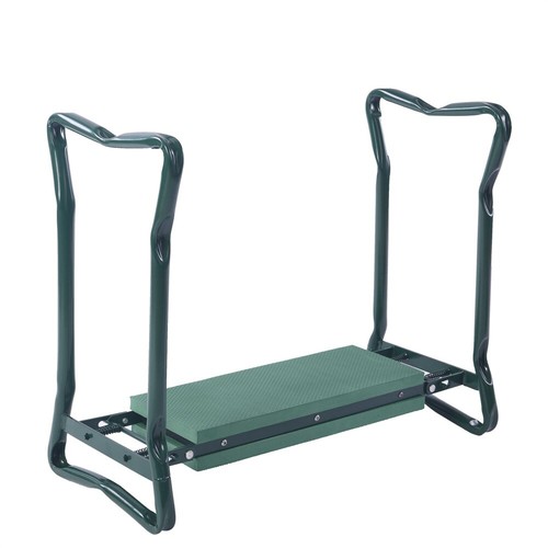 Taburete de banco plegable de jardín con cojín suave cojín de asiento arrodillado con bolsa de herramientas - Imagen 12 de 14