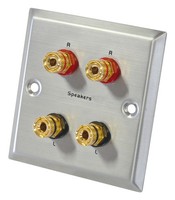 Dynavox LS-WAND-ANSCHLUSSBLENDE Edelstahl 4 Bananenbuchsen 1 StÜCk