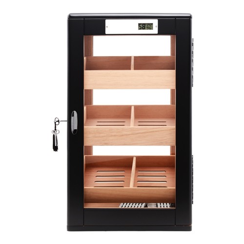 HUMIDOR CAVE A CIGARES CAPACITÈ: 75 CIGARES PORTE ET TROIS CÒTÈS VITRÈS HYGROMÉT - Photo 3/7