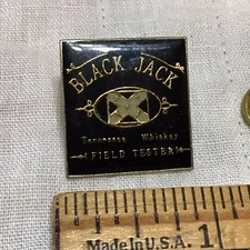 Jack Daniels  Tennessee Whiskey Black Jack  Pin back Lapel Pin Hat Pin Enamel