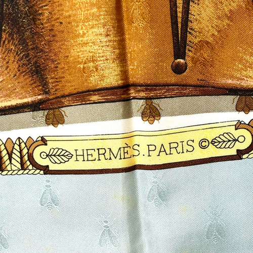 Hermès Scarf Carré 90 Napoleon Print 100% Silk Blue Vintage France - Imagen 14 de 14