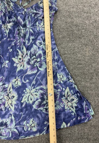 Camicia da notte vintage Victoria Secrets 100% seta floreale viola abito slip bias grande Y2K - Foto 7 di 9