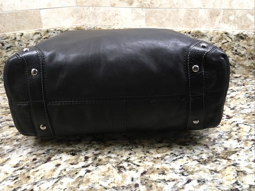 COACH Carly Black Leather Silver Hardware Large Hobo Shoulder Handbag 10616 - Picture 5 of 12