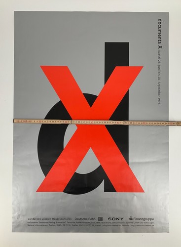 *PLAKAT DOCUMENTA 10 KASSEL 1997 AUSSTELLUNG BÜRO X CARL VON OMMEN POSTER - Bild 5 von 8