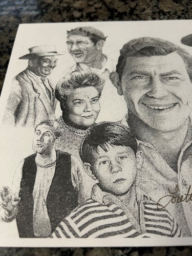 Andy Griffith Cast stippling Andy Griffith Show signed By Loretta Stewart - Picture 3 of 9