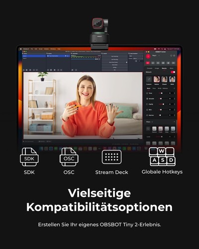 Webcam Obsbot Tiny 2 PTZ 4K, 3840 x 2160 pixels suivi automatique rapide NEUVE emballage d'origine - Photo 5/8