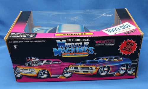 Muscle Machines 1:18 '58 Impala Blue Silver Diecast New In Box - Picture 4 of 8