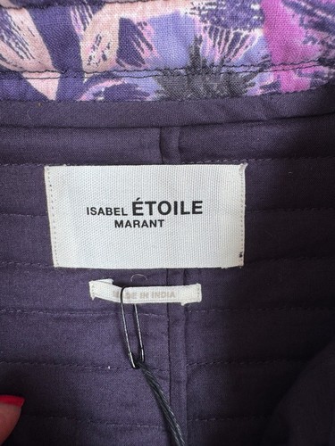 NEW! ISABEL MARANT "Haines" Purple Quilted Cotton Lightweight JACKET 34 XS - Picture 6 of 8
