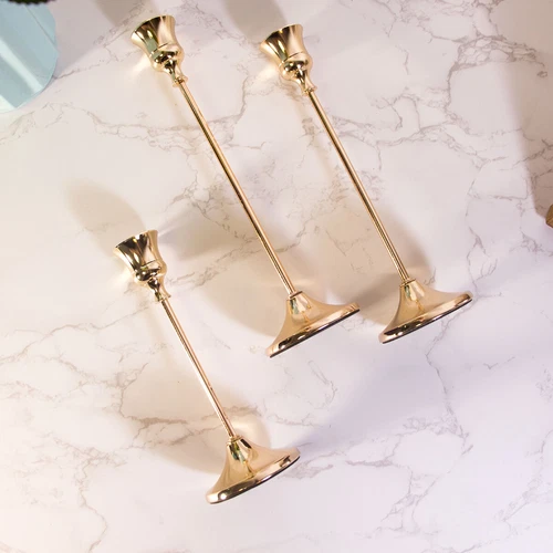 2/3pcs Candlestick Holder Iron Retro Elegant Christmas Decoration Candle Stands - Picture 3 of 11