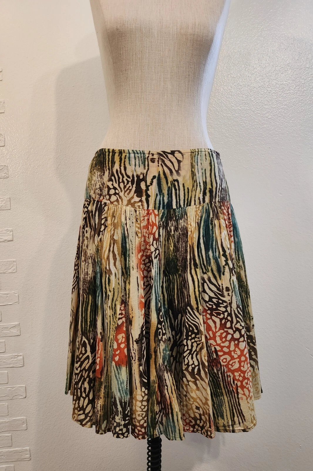Bay Studio Multicolor Bohemian Hippie Skirt Size Small Petite 100% Cotton Light