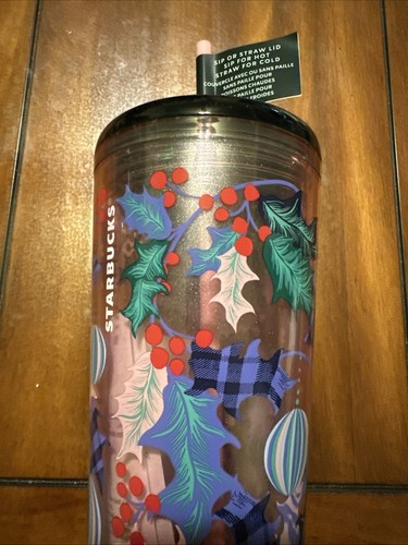 Starbucks Holiday 2024 Pink Sip Through Or Straw Lid 24 Oz Hot/Cold Cup Tumbler - Picture 2 of 13