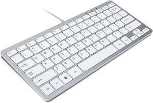 TRIXES Mini Aluminium Windows Wired USB Keyboard - Silver/White (ZE44)