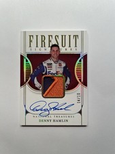 2023 Panini National Treasures #FS-DHM Denny Hamlin Firesuit Signatures #/10