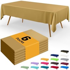Disposable Table Cloth - 6 Pack, 54 x 108 Inch 54" x 108" - 6 Packs Gold