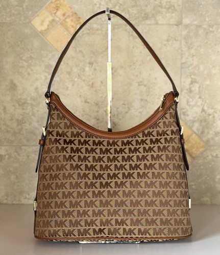 Bolso de Hombro Hobo Grande Michael Kors Jengibre Cuero Jacquard MK Beige/Marrón - Imagen 16 de 20