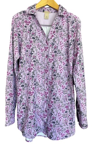 Camicia Duluth Trading donna MEDIA Sidewinder giardinaggio ventilata LS bottoni viola