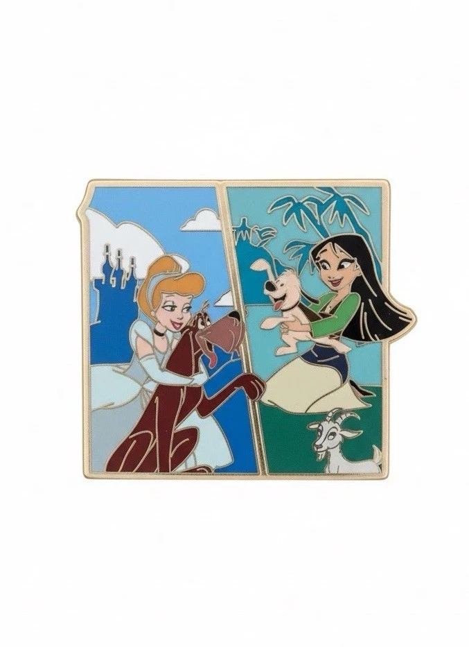 NWT Disney Boxlunch Princess Puzzle Blind Box Enamel - Cinderella & Mulan Pin