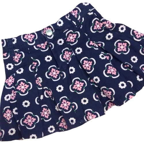 Gymboree Floral Skort Size 4 Adjustable Waist Blue Pink - Picture 2 of 7