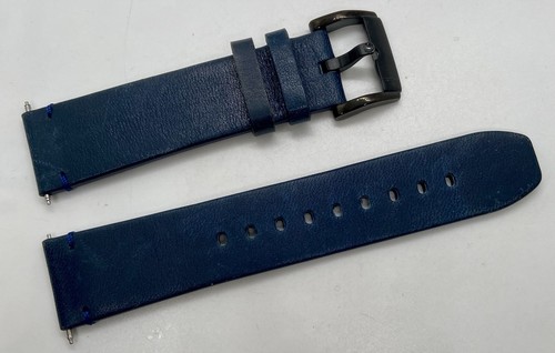 NEU MOVADO Herren Marineblau Uhrenarmband 22mm Bandanstöße Schwarze Schnalle Federstege enthalten - Bild 3 von 4