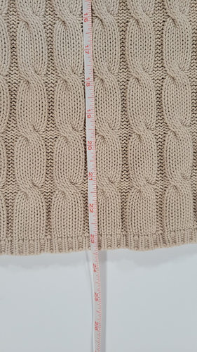 Ann Taylor Sweater Cable Knit Cream Pullover Women's Large 100% Cotton - Picture 6 of 7