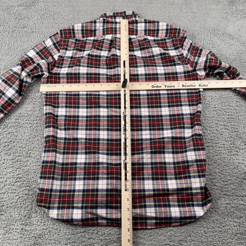 Camicia J Crew uomo media rossa verde blu a quadri Oxford abbottonata slim fit cotone - Foto 5 di 10