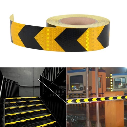 3m*5cm Arrow Reflective Safety Warning Tape Car Truck Conspicuity Stickers Decor - Picture 7 of 13