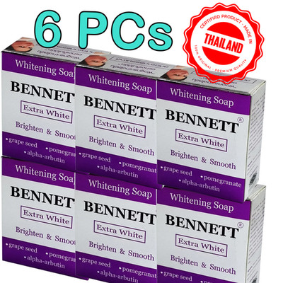BENNETT SOAP Antioxidant Smooth Radiance Skin Alpha Arbutin Thai 130g X6 Bars