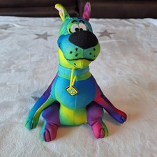 Toy Factory Scooby Doo 9  Rainbow Tie Dye Colorful Stuffed Plush Dog Toy Factory