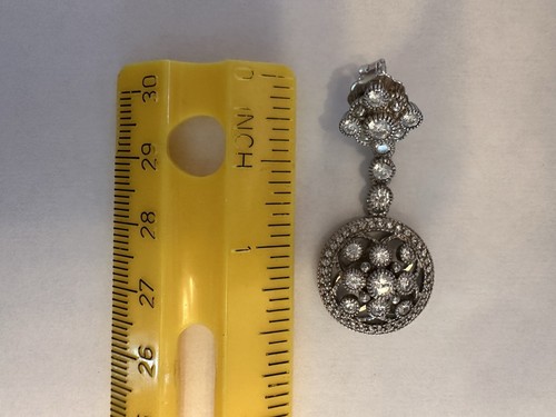 Judith Ripka Sterling Silver Diamonique Cluster Drop Earrings EUC - Picture 5 of 6