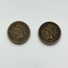 (LOT OF 2) 1860-P 1c Indian Head Penny Small Cent Philadelphia Copper Coin