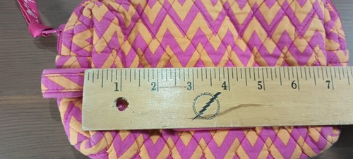 Borsa cosmetica Vera Bradley rosa e arancione foderata trapuntata 7,5”x 5” - Foto 9 di 10