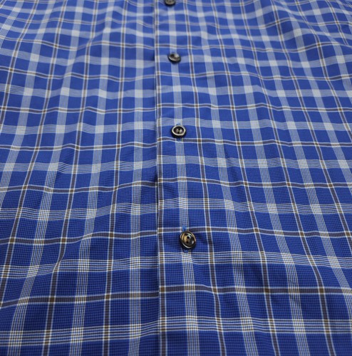 ETON Spread Collar Blue Plaid Check Contemporary Fit Dress Shirt 42 16.5 - Picture 4 of 6