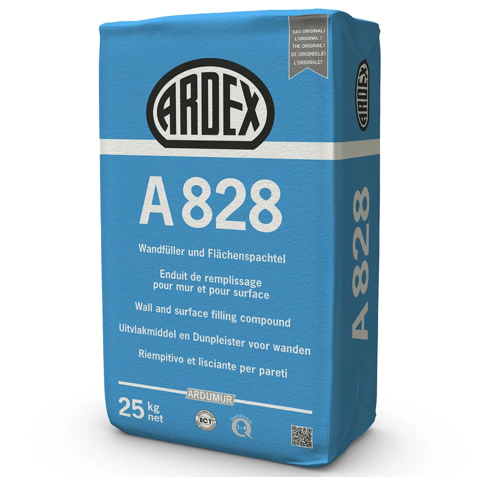 ARDEX GMBH 40 x ARDEX A 828 Wandspachtel Spachtelmasse Wand-Füller Ardumur Gips á 25 kg