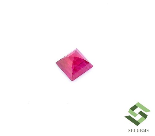 Piedra preciosa suelta Birmania corte cuadrado rubí natural certificado 4,50x4,50 mm 0,76 CTS - Imagen 5 de 7