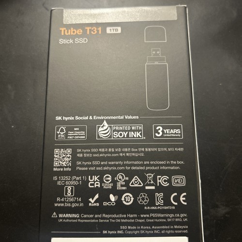 SK hynix Tube T31 1TB Stick Type SSD with DRAM | up to 1000MB/s New/Open Box - Bild 2 von 2