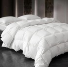 Luxury White Goose Feather Down Fiber Comforter Full Queen Size 100% Cotton All
