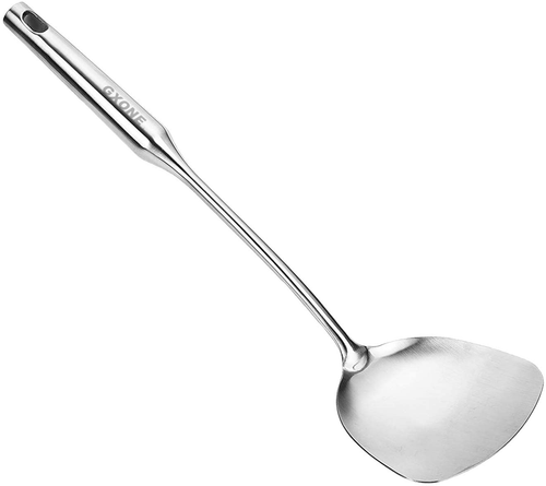 Espatula wok acero inoxidable mango largo hueco utensilio cocina metal 14 7in - Picture 10 of 12