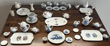 Mixed Vintage Lot Doll House Miniature Tea Sets, 51 Pieces, 9 Sets. Collectibles